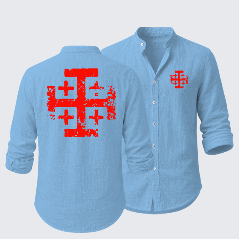 Knights Templar Jerusalem Cross Resort Casual Shirt