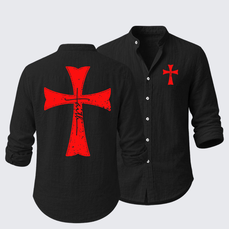  Knights Templar Crusader Cross Faith Resort Casual Shirt