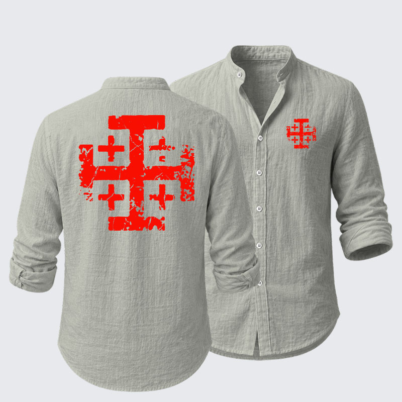 Knights Templar Jerusalem Cross Resort Casual Shirt