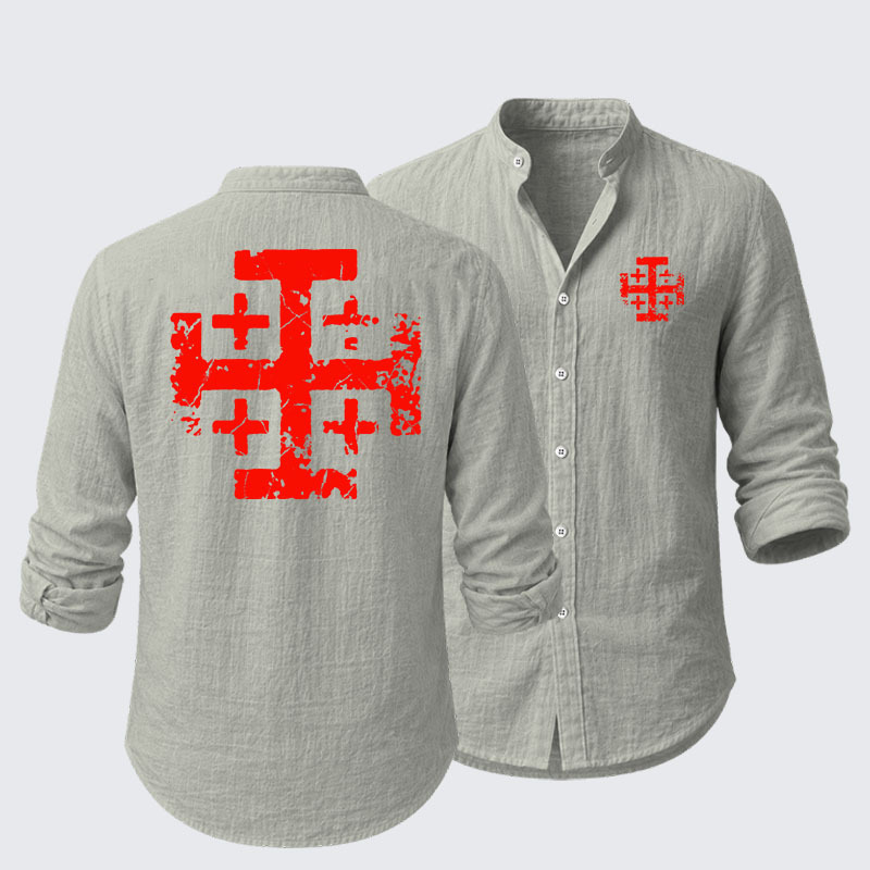 Knights Templar Jerusalem Cross Resort Casual Shirt