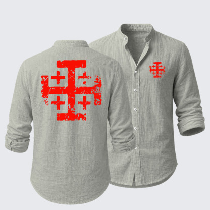 Knights Templar Jerusalem Cross Resort Casual Shirt
