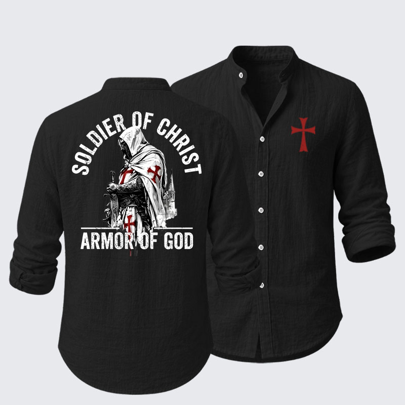  Soldier of Christ Armor Of God Crusader Spirit Resort Casual Shirt