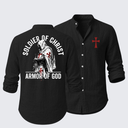  Soldier of Christ Armor Of God Crusader Spirit Resort Casual Shirt