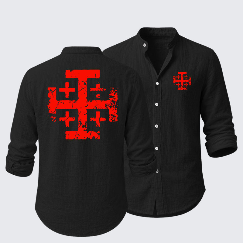 Knights Templar Jerusalem Cross Resort Casual Shirt