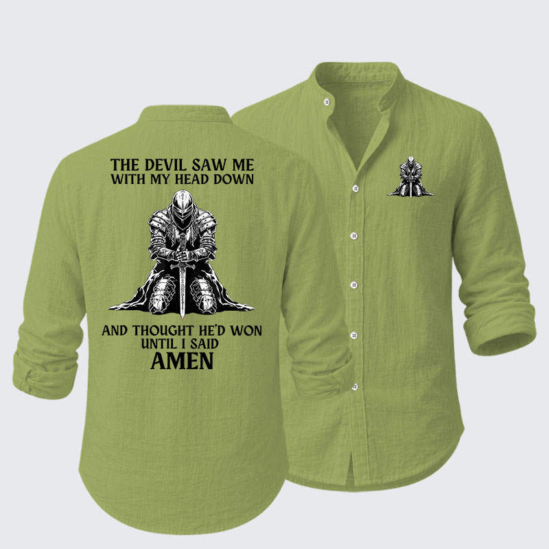 The Devil Saw Me Until I Said Amen Resort Casual Shirt