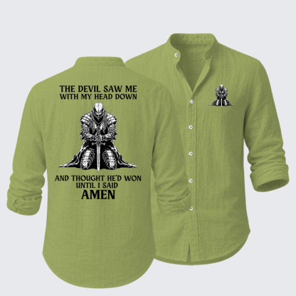The Devil Saw Me Until I Said Amen Resort Casual Shirt