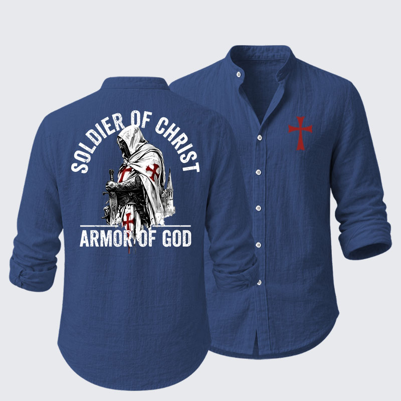  Soldier of Christ Armor Of God Crusader Spirit Resort Casual Shirt