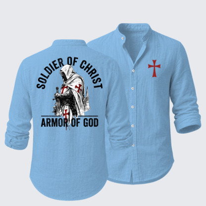  Soldier of Christ Armor Of God Crusader Spirit Resort Casual Shirt