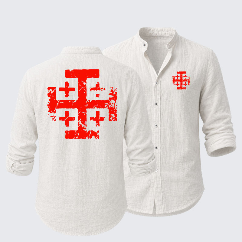 Knights Templar Jerusalem Cross Resort Casual Shirt