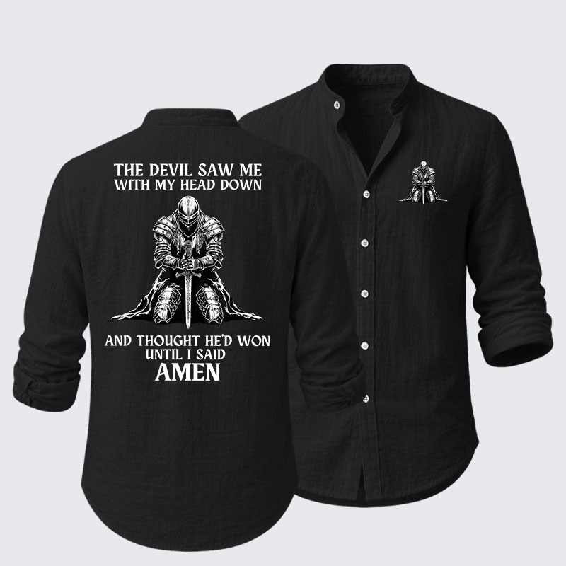 The Devil Saw Me Until I Said Amen Resort Casual Shirt