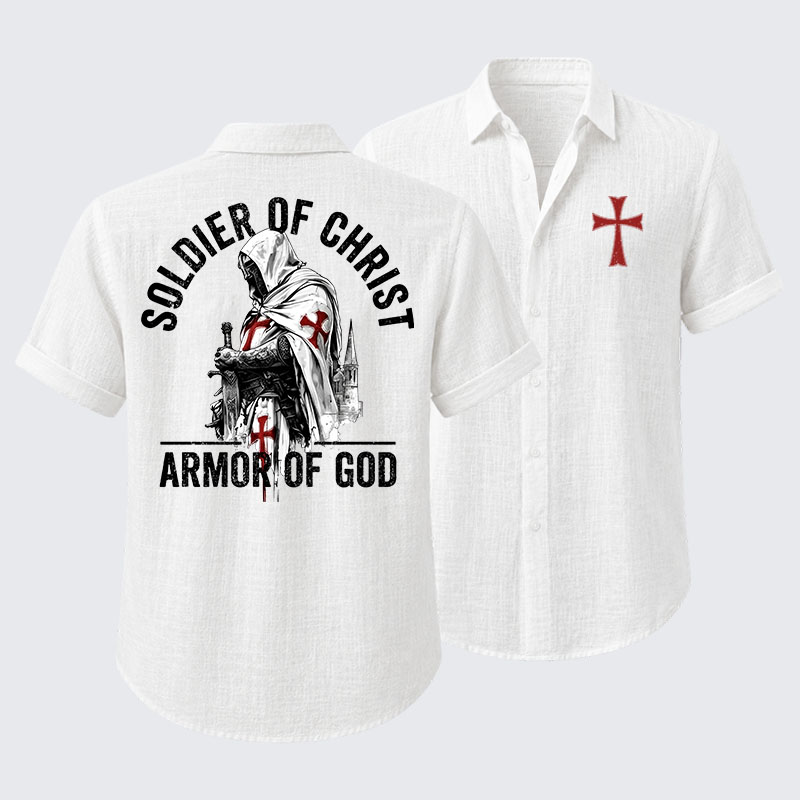 Soldier of Christ Armor Of God Crusader Spirit Short Sleeve Shirt