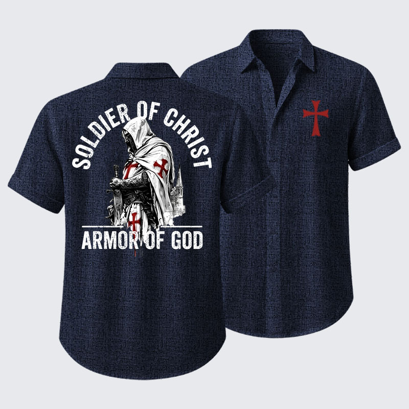 Soldier of Christ Armor Of God Crusader Spirit Short Sleeve Shirt