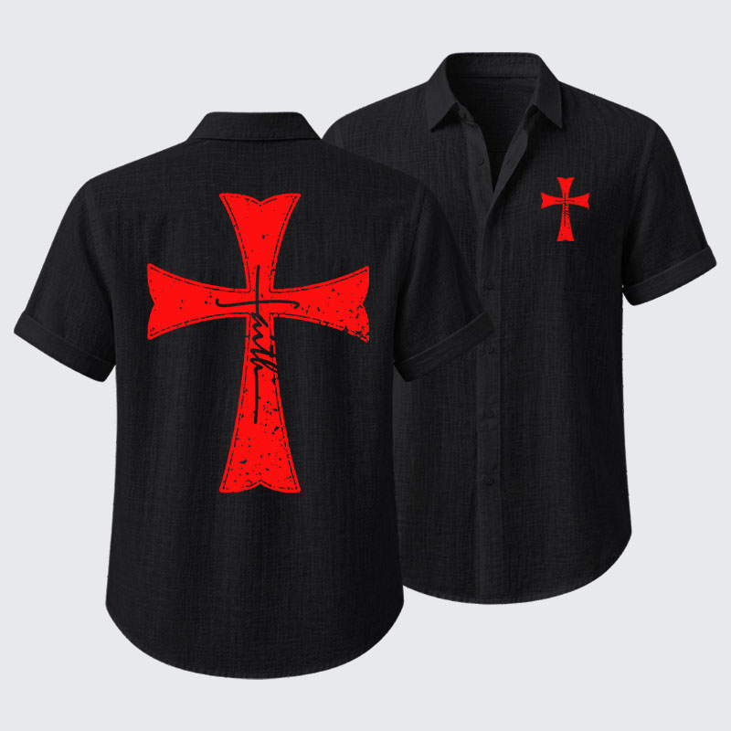  Knights Templar Crusader Cross Faith Short Sleeve Shirt