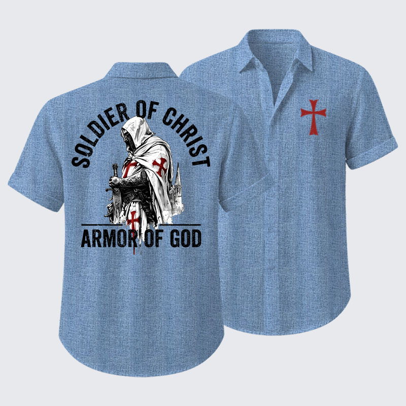 Soldier of Christ Armor Of God Crusader Spirit Short Sleeve Shirt