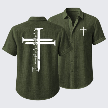 Jesus The Way The Truth The Life Cross Short Sleeve Shirt