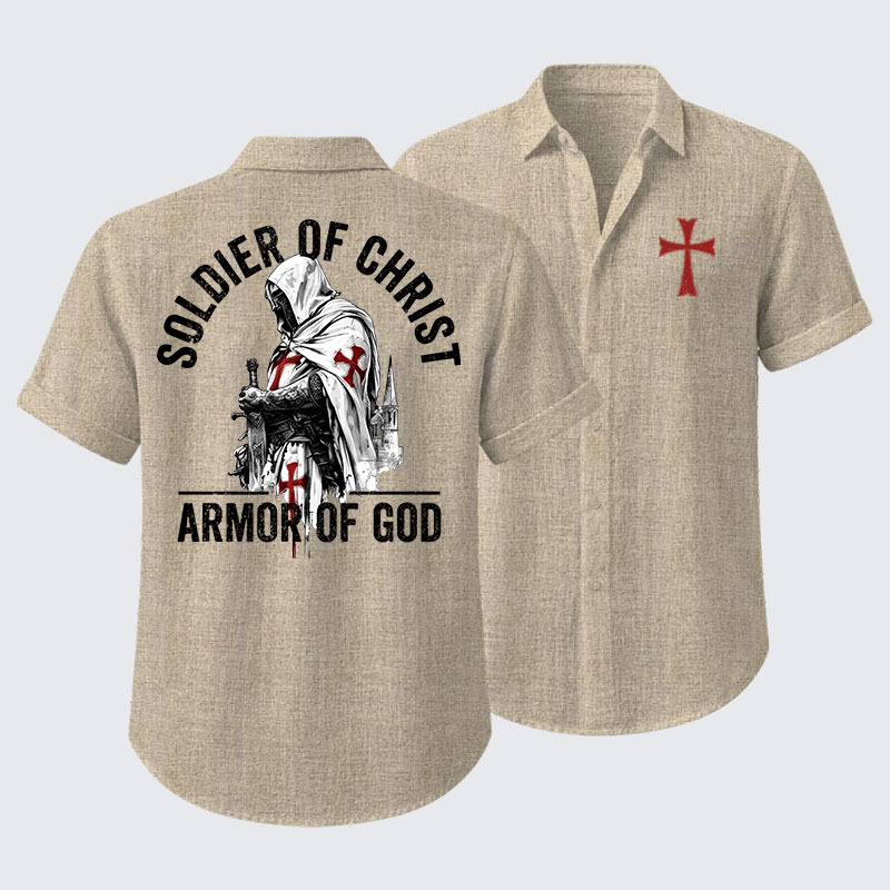 Soldier of Christ Armor Of God Crusader Spirit Short Sleeve Shirt