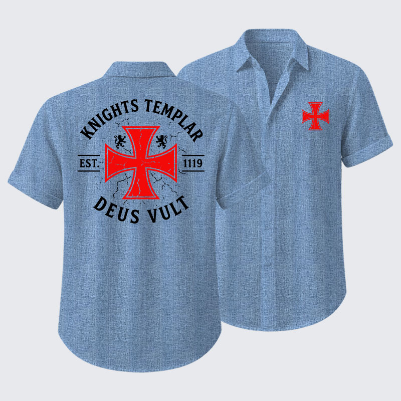 Knights Templar Deus Vult Short Sleeve Shirt