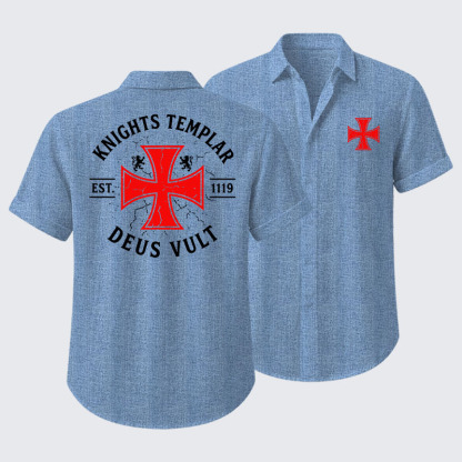 Knights Templar Deus Vult Short Sleeve Shirt