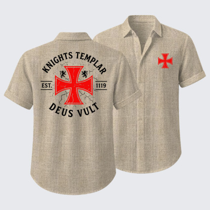 Knights Templar Deus Vult Short Sleeve Shirt