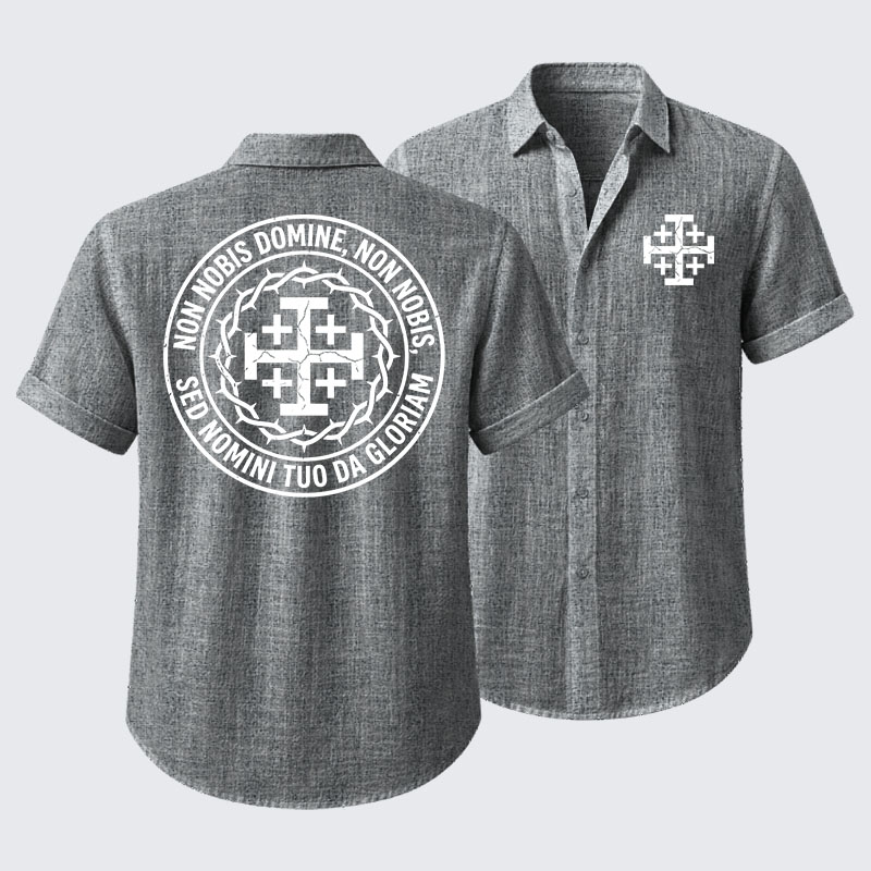 Non Nobis Domine, Non Nobis, Sed Nomini Tuo Da Gloriam Short Sleeve Shirt