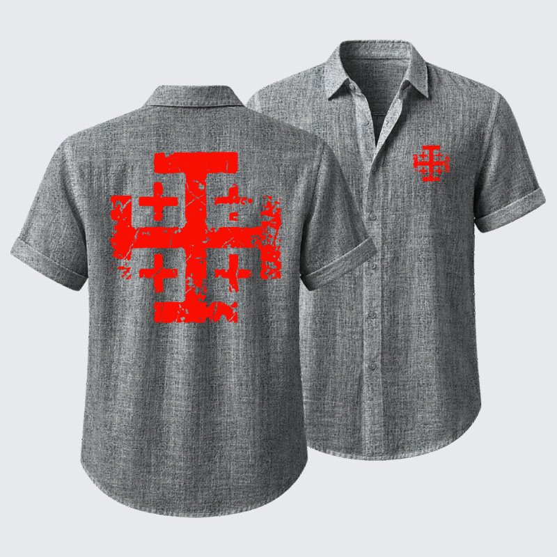 Knights Templar Jerusalem Cross Short Sleeve Shirt