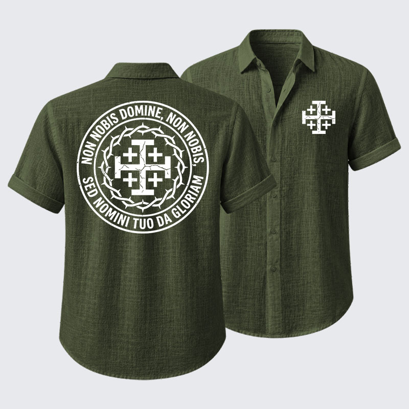 Non Nobis Domine, Non Nobis, Sed Nomini Tuo Da Gloriam Short Sleeve Shirt