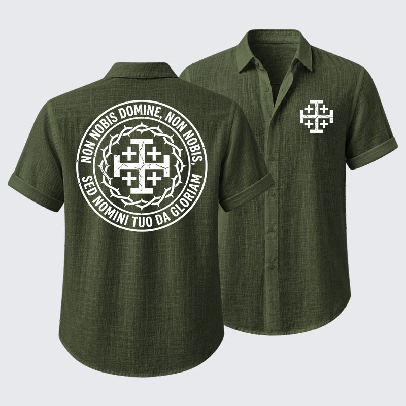 Non Nobis Domine, Non Nobis, Sed Nomini Tuo Da Gloriam Short Sleeve Shirt