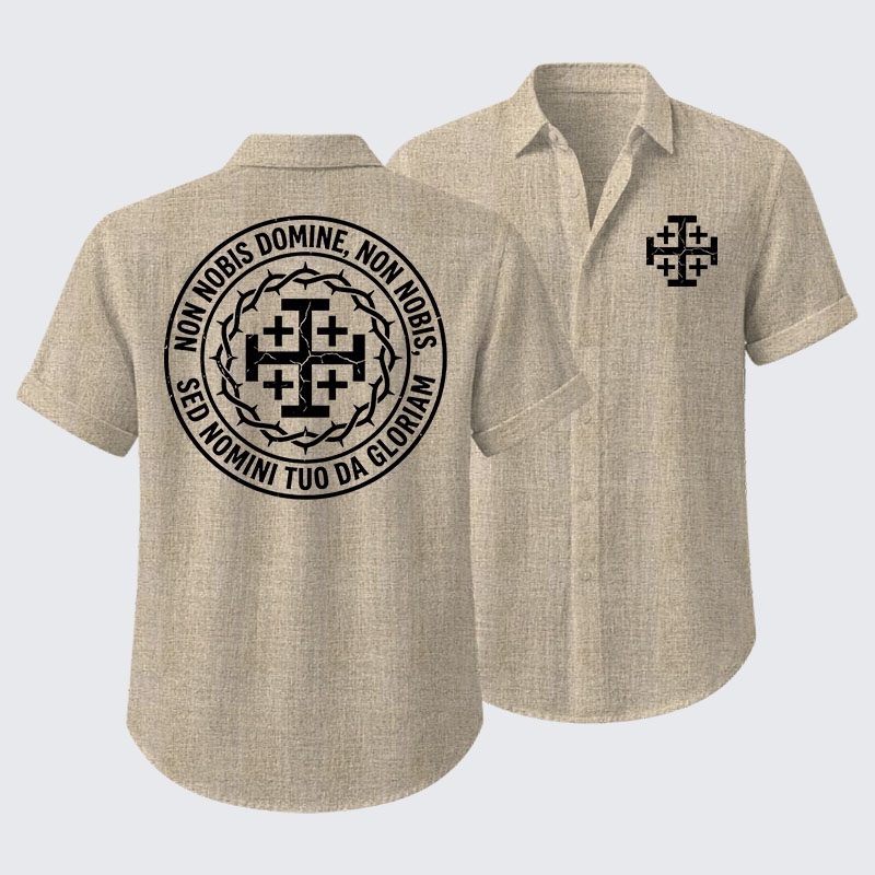 Non Nobis Domine, Non Nobis, Sed Nomini Tuo Da Gloriam Short Sleeve Shirt