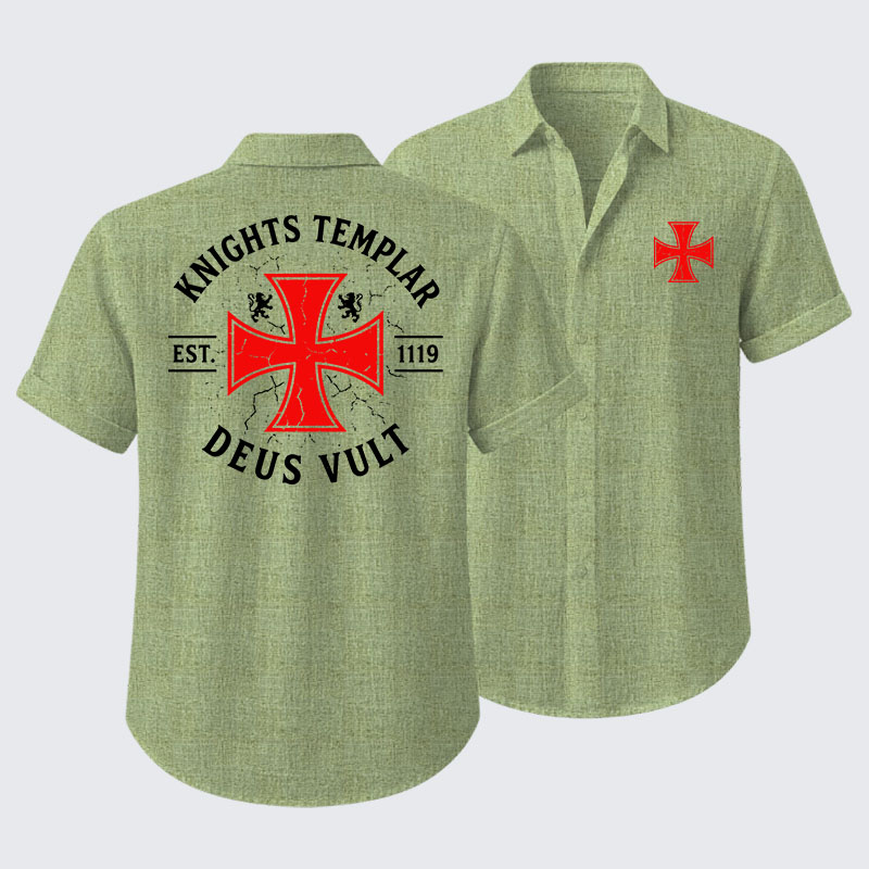 Knights Templar Deus Vult Short Sleeve Shirt
