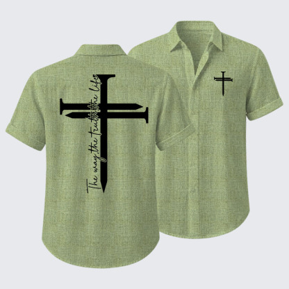 Jesus The Way The Truth The Life Cross Short Sleeve Shirt