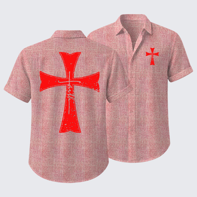  Knights Templar Crusader Cross Faith Short Sleeve Shirt