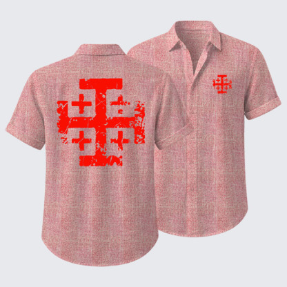 Knights Templar Jerusalem Cross Short Sleeve Shirt