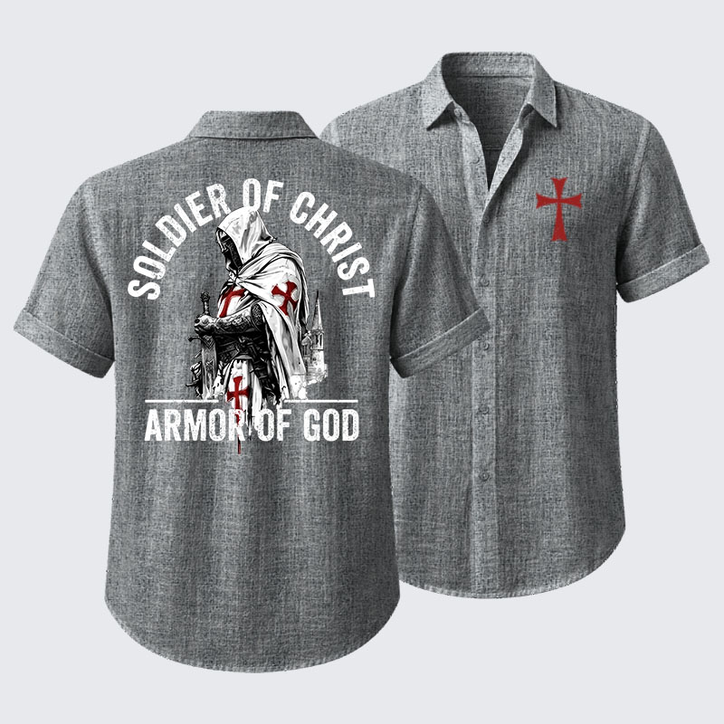 Soldier of Christ Armor Of God Crusader Spirit Short Sleeve Shirt