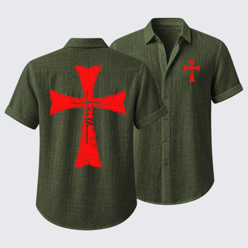  Knights Templar Crusader Cross Faith Short Sleeve Shirt