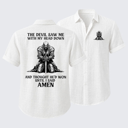 The Devil Saw Me Until I Said Amen Short Sleeve Shirt