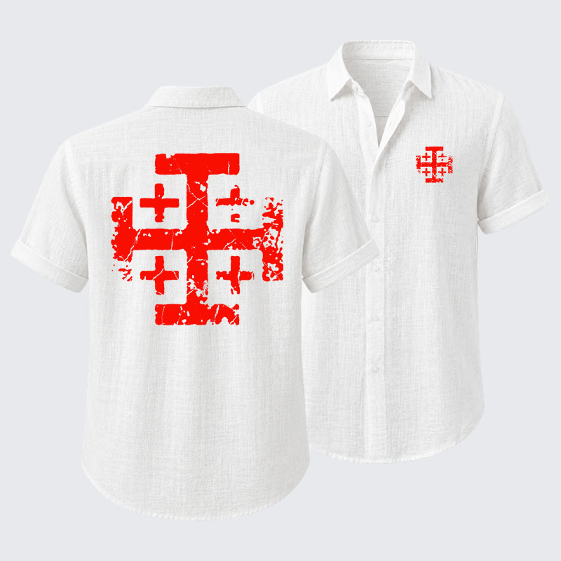 Knights Templar Jerusalem Cross Short Sleeve Shirt