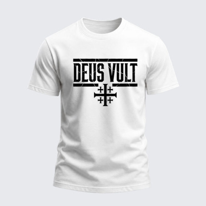 Heavyweight Cotton Tee - Deus Vult
