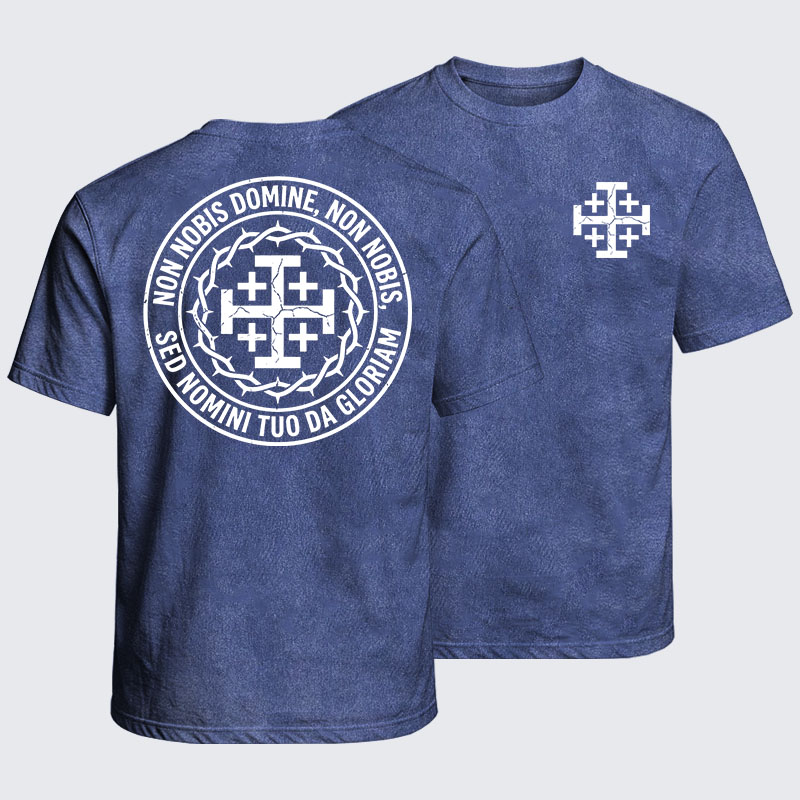 Washed T-Shirt - Non Nobis Domine, Non Nobis, Sed Nomini Tuo Da Gloriam