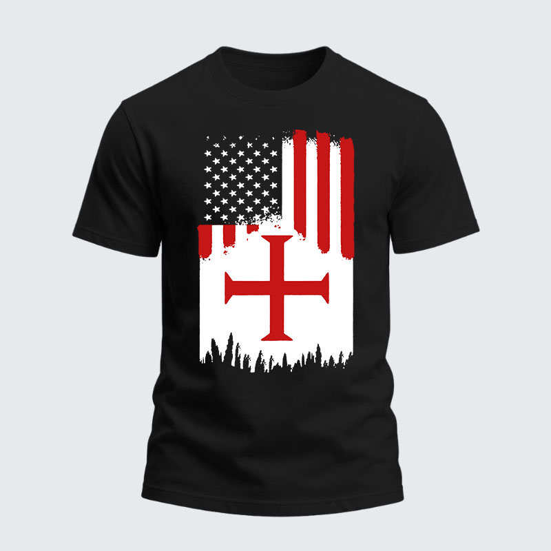 Heavyweight Cotton Tee - Crusader Flag