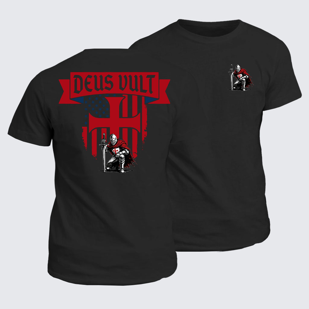 Classic Cotton Tee - Templar Knight Crusader Deus Vult