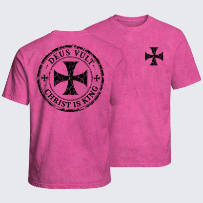Washed T-Shirt - Deus Vult Christ Is King