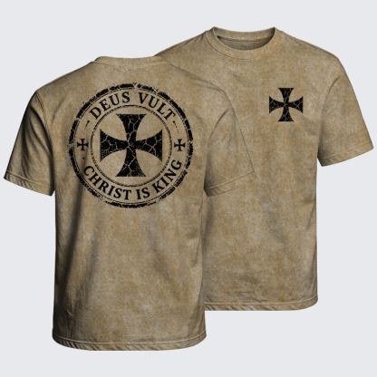 Washed T-Shirt - Deus Vult Christ Is King
