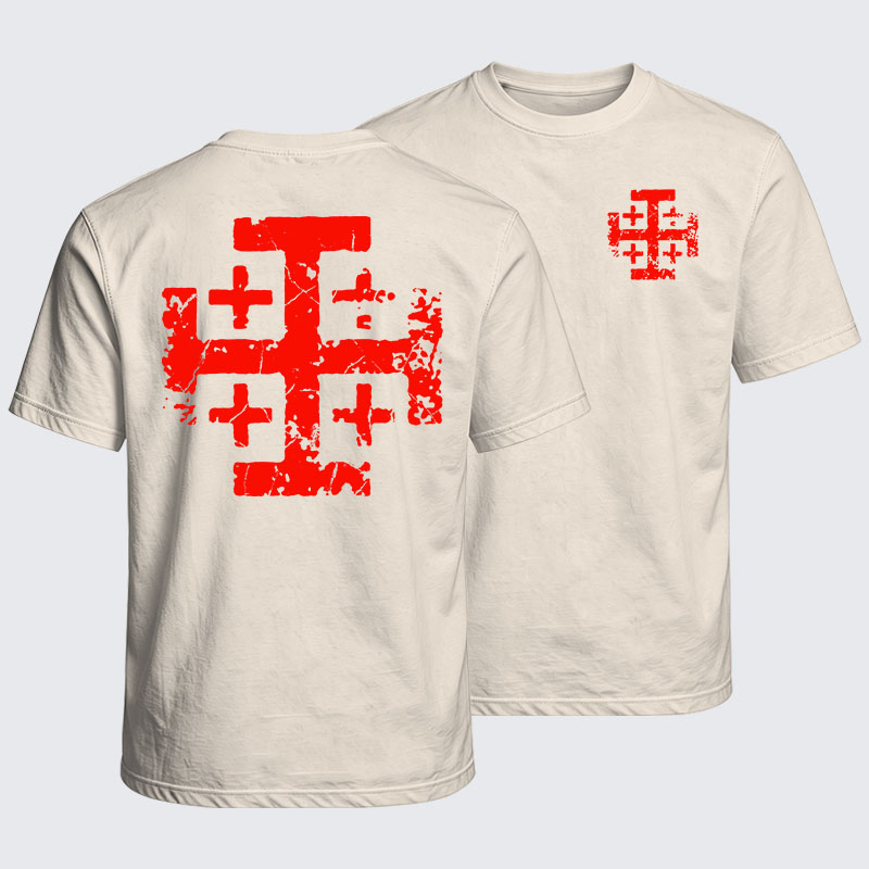 Washed T-Shirt - Knights Templar Jerusalem Cross