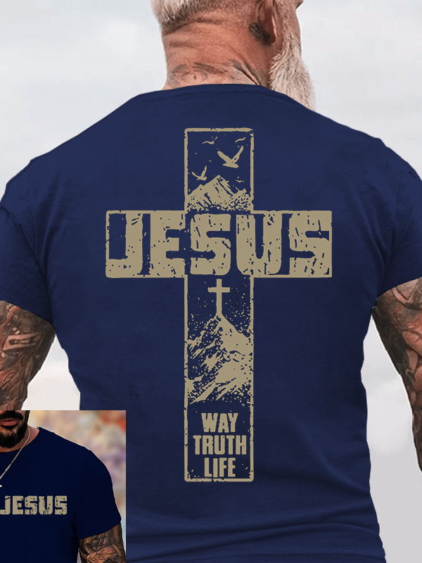 The Way, The Truth, The Life Jesus God Christian Cotton T-Shirt
