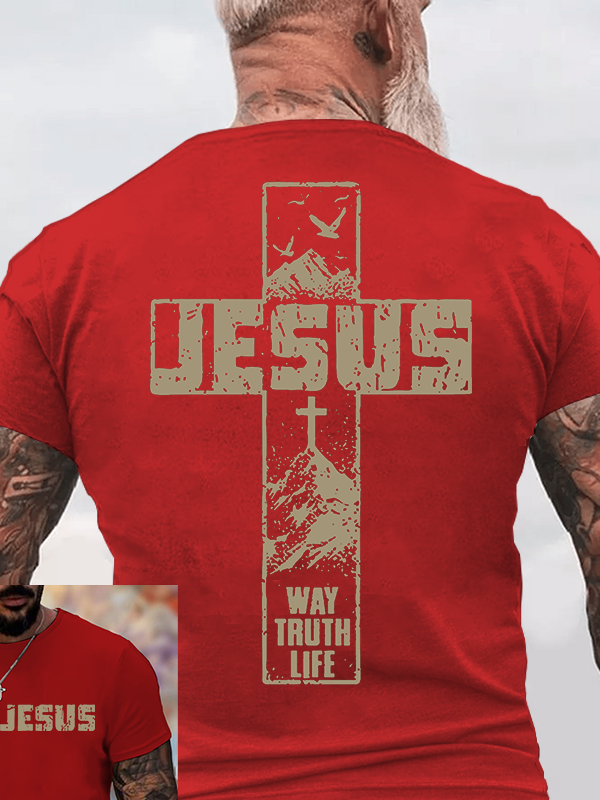 The Way, The Truth, The Life Jesus God Christian Cotton T-Shirt
