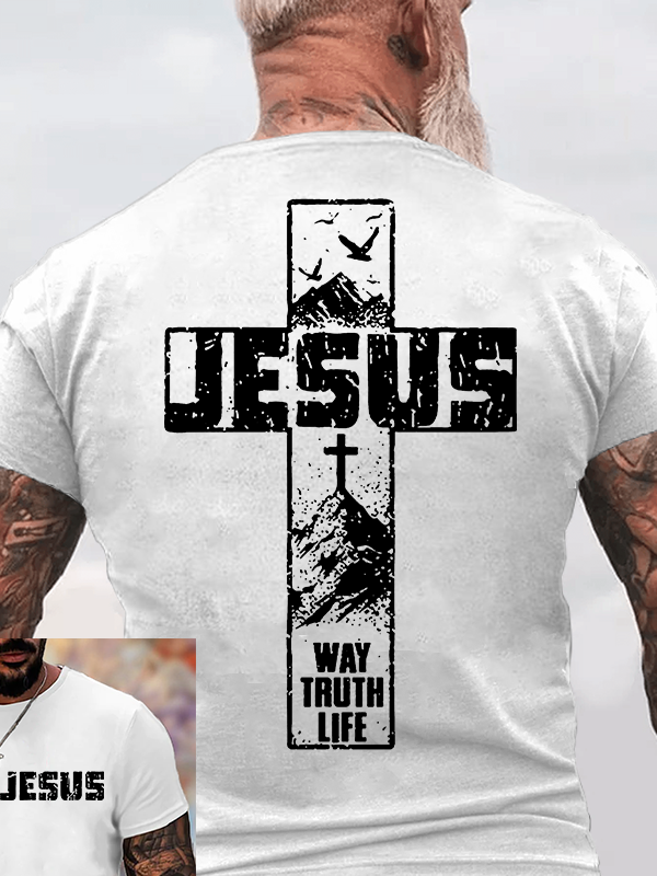 The Way, The Truth, The Life Jesus God Christian Cotton T-Shirt
