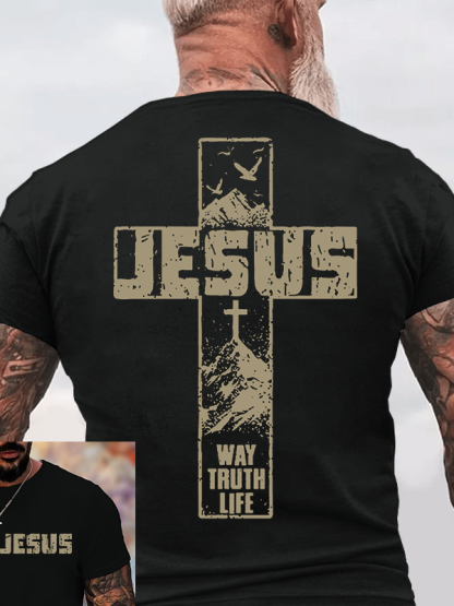 The Way, The Truth, The Life Jesus God Christian Cotton T-Shirt