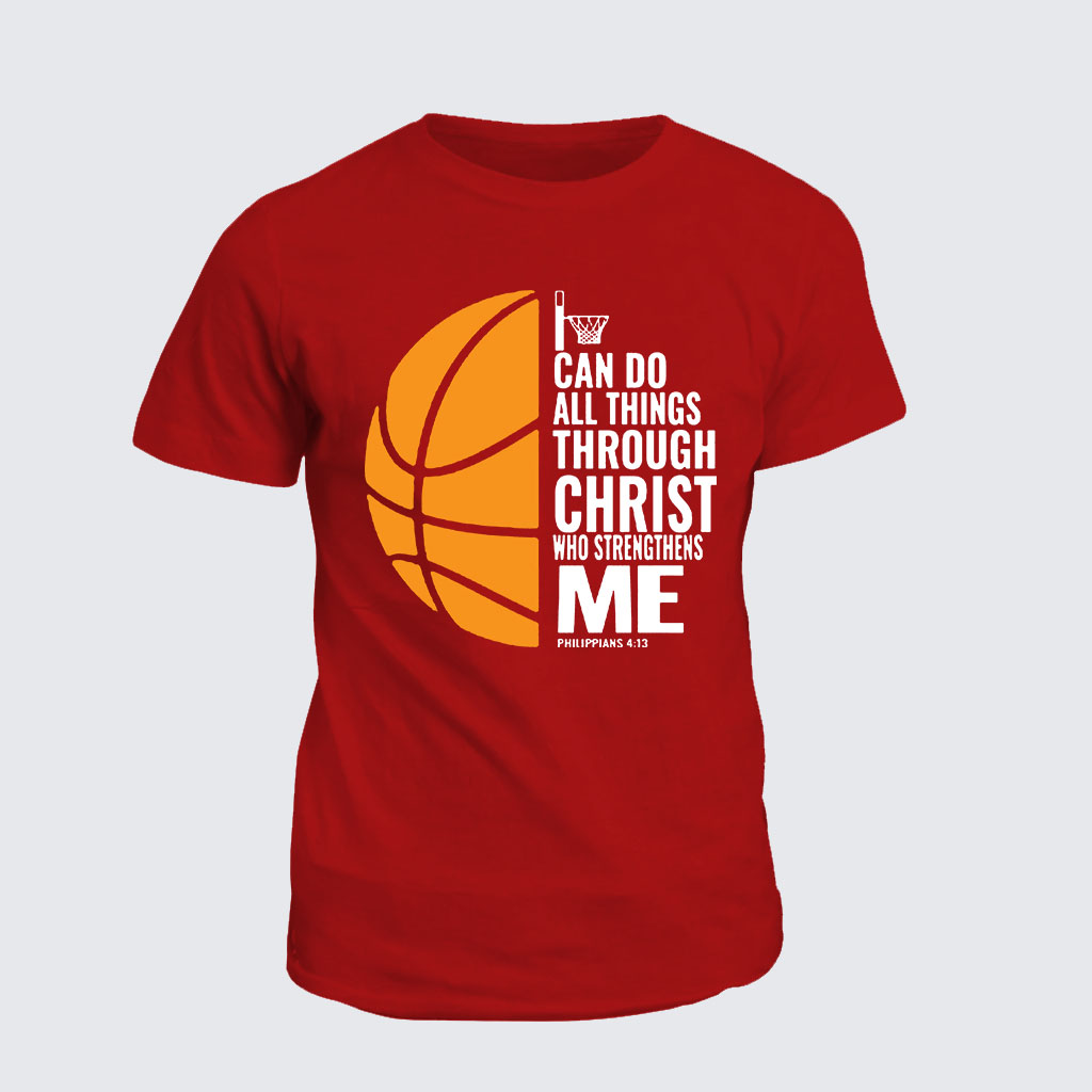 Classic Cotton Tee -  Philippians 4:13 Basketball 