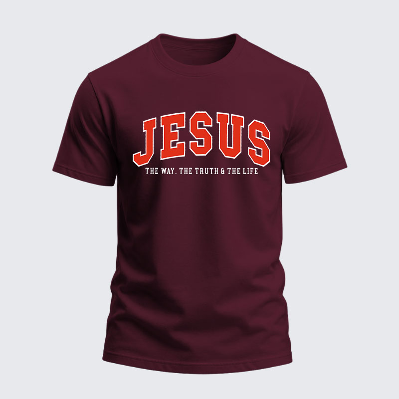 Heavyweight Cotton Tee - Jesus The Way The Truth And The Life