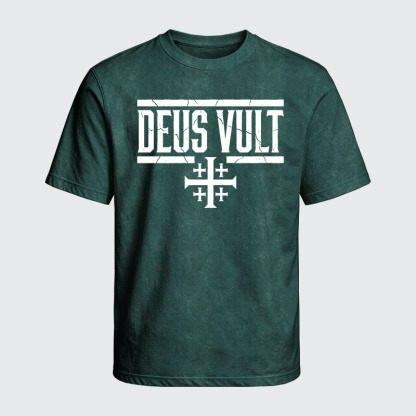 Washed T-Shirt - Deus Vult